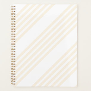 Beige and white five stripe pattern planner