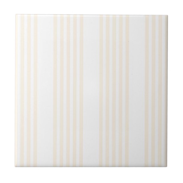 Beige and white five stripe pattern tile (Front)