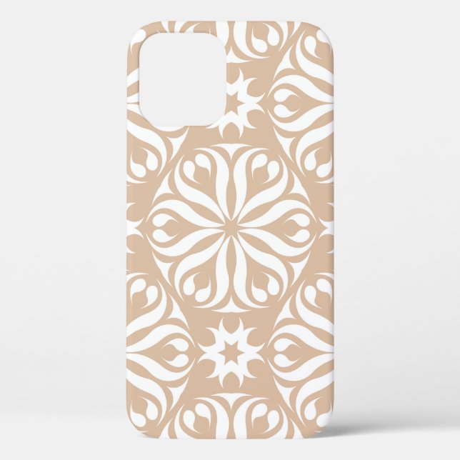 Beige and white floral ornament. Seamless patterna Case-Mate iPhone Case (Back)