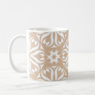 Beige and white floral ornament. Seamless patterna Coffee Mug