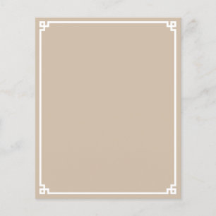 Beige and White Greek Key Border Paper Sheet