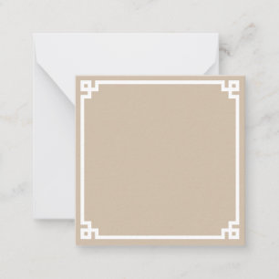 Beige and White Greek Key Ornamental Border Card