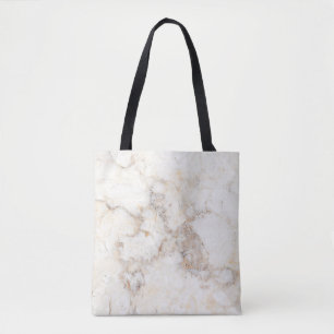 Beige And White Marble Stone Tote Bag