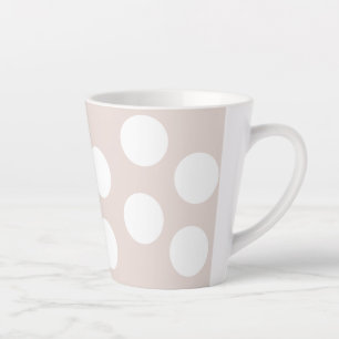Beige and White Polka Dot Latte Mug