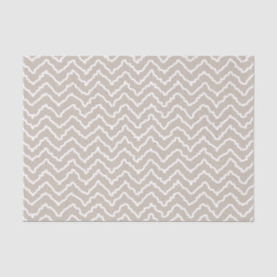 Beige And White Squiggly Chevron Zigzag Pattern Tissue Paper