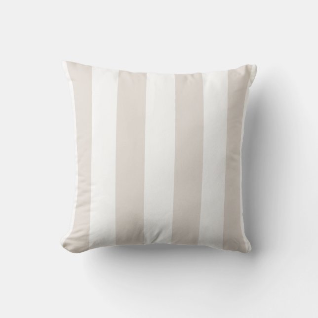 Beige and White Stripes Cushion (Front)