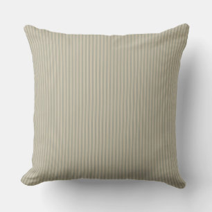 Beige and White Ticking Stripe Cushion