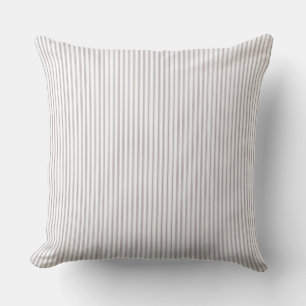 Beige and White Ticking Stripe Cushion