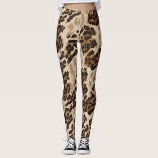 Beige Animal Print Leggings