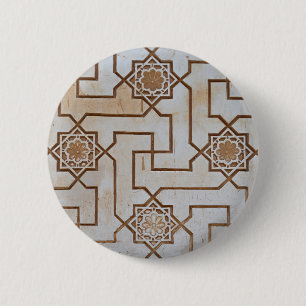 Beige Arabesque Mosaic Button