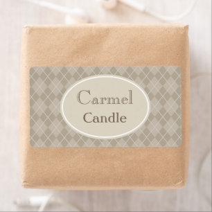 Beige Argyle Custom Labels