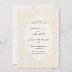 Beige Art Deco Wedding Invitation