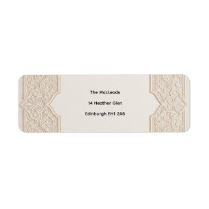 Beige Art Deco Wedding Return Address Label