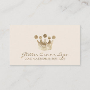 Beige Baby Gold Crown Business Card