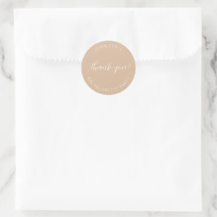 Beige Bachelorette Party Thank You Classic Round Sticker