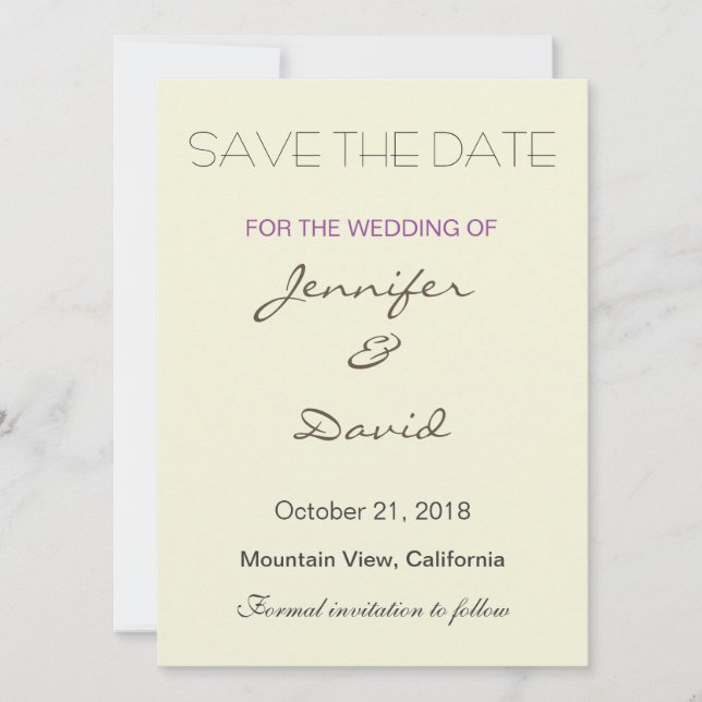 Beige Background Grey Modern Wedding Invitation (Front)