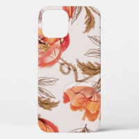 Beige Background Poppies Watercolor Pattern