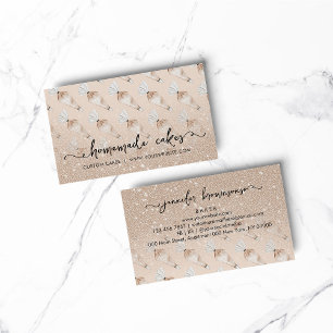 Beige Bakery Design Pastry Bag Glitz Business Card