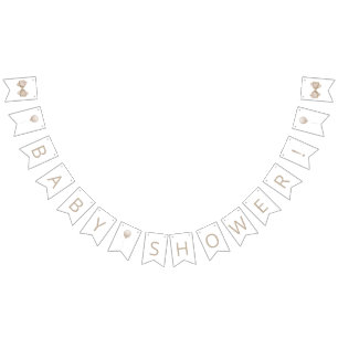 Beige Balloon Baby Shower Bunting