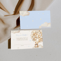 Beige Balloon Bear Diaper Raffle Baby Shower