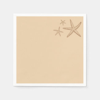 Beige Beach Themed Starfish Paper Napkins