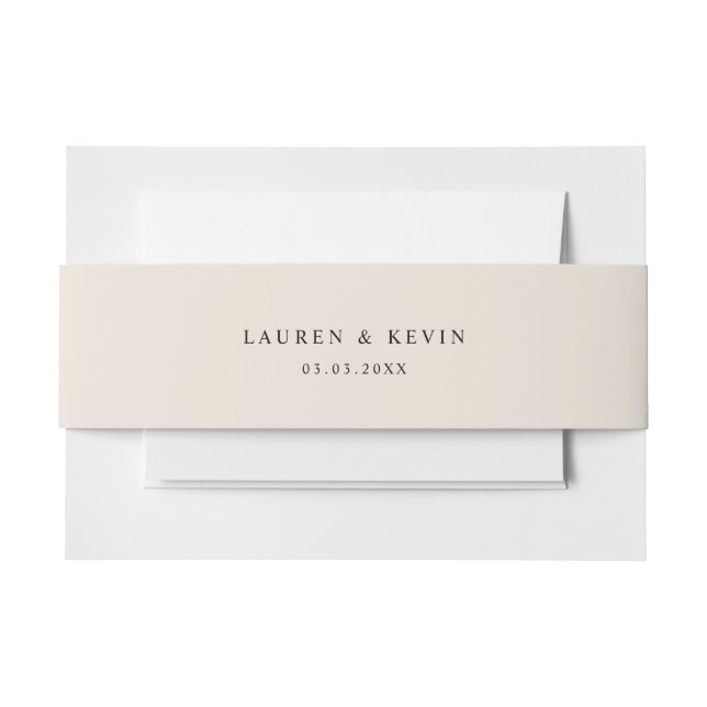 Beige Belly Band Invitation Belly Band (Front Example)