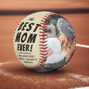Beige Best Mum Ever 2 Photo Collage  Softball