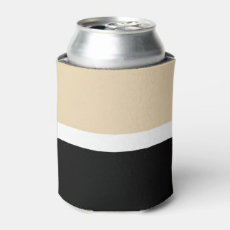 Beige Black Abstract Stripe Can Cooler