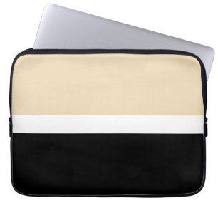 Beige Black Abstract Stripe Laptop Sleeve