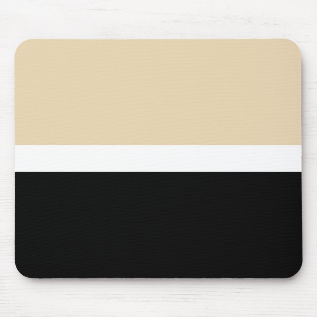 Beige Black Abstract Stripe Mouse Mat (Front)