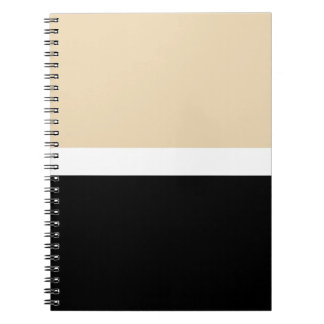 Beige Black Abstract Stripe Notebook