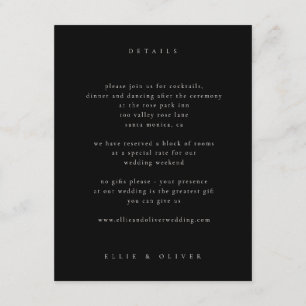 Beige & Black Boho Photo Wedding Modern Enclosure Card