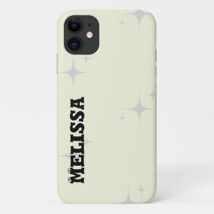 Beige Black Bold Typography iPhone 11 Case
