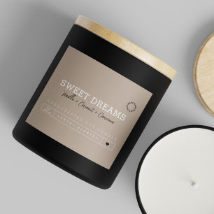 Beige   Black Candle Product Label Stickers