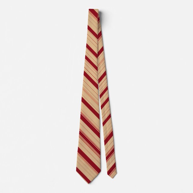 Beige Bliss with Crimson Accents Tie (Front)