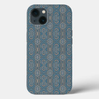 Beige Blue And Grey Alternating Pattern Design