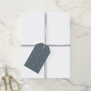 Beige Blue And Grey Alternating Pattern Design  Gift Tags