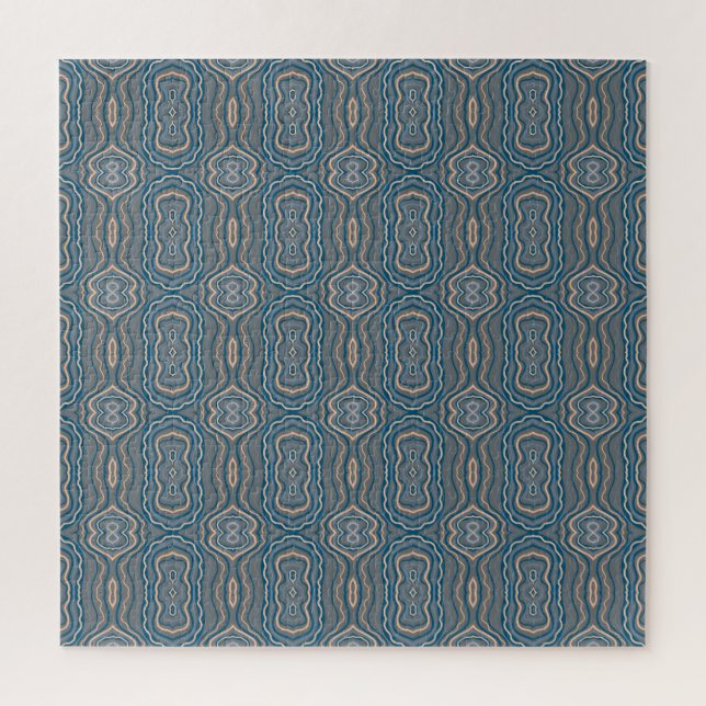 Beige Blue And Grey Alternating Pattern Design  Jigsaw Puzzle (Vertical)