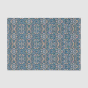 Beige Blue And Grey Alternating Pattern Design  Tissue Paper
