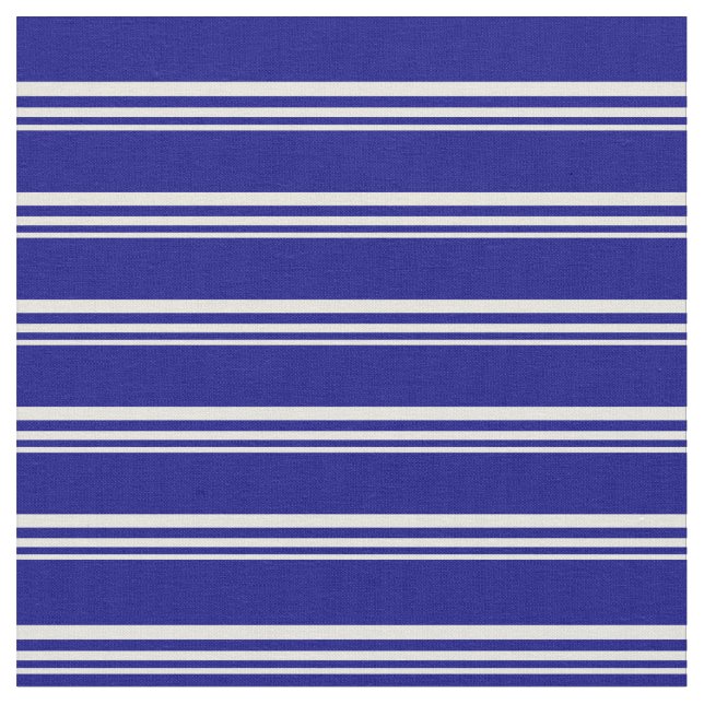 Beige & Blue Coloured Stripes Pattern Fabric (Close Up)