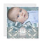 Beige Blue Damask Baby Boy Photo Christening