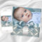 Beige Blue Damask Baby Boy Photo Christening