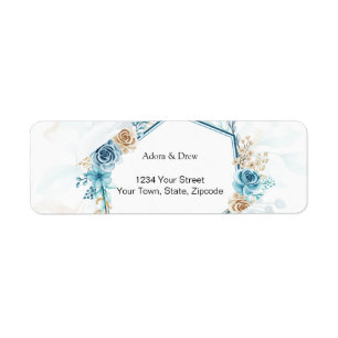 Beige blue Elegant Floral Wedding