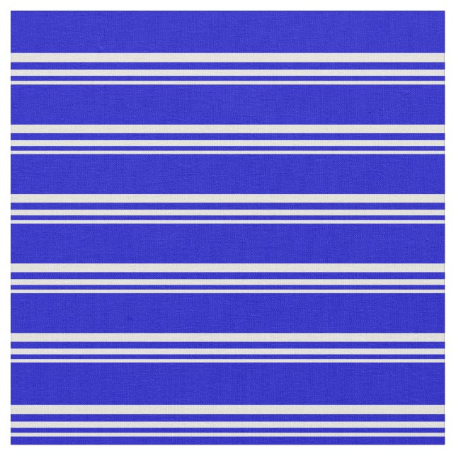 Beige & Blue Stripes/Lines Pattern Fabric (Close Up)