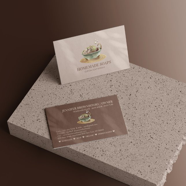 Beige Blush BathTub Bubbles Soy Wax Soap Business Card (Beige Blush BathTub Bubbles Soy Wax Soap Business Card)