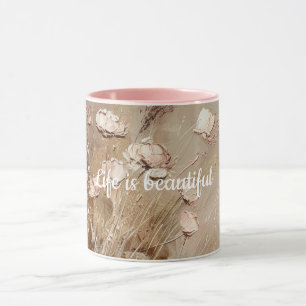 Beige Blush Boho Floral  Mug