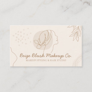 Beige Blush Calligraphy Beauty Woman Hair Band Business Card