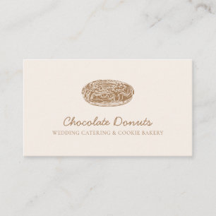 Beige Blush Homemade Chocolate Doughnut Logo Business Card