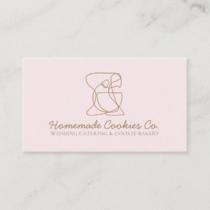 Beige Blush Homemade Food Bakery pink Business Card