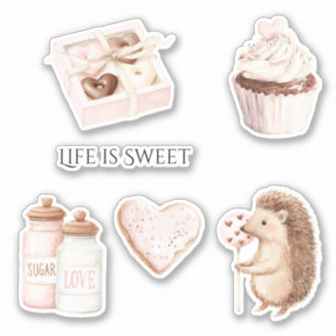 Beige Blush Pink Chocolate Hearts Hedgehog